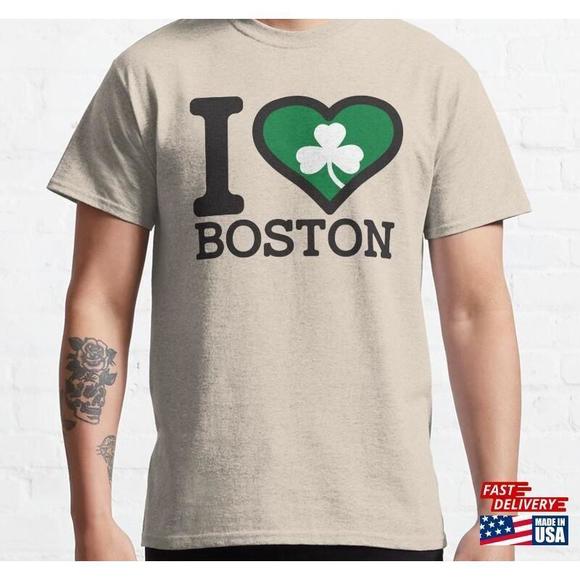 I Love Boston Quot Basketball Fan Tshirt Classic - Picture 1 of 4